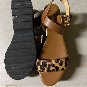 Mk leopard sandal worn once’s